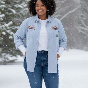 Vintage Pennington's Christmas Shirt 3XL Teddy Bear Nutcracker Embroidered Xmas